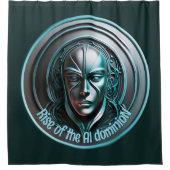 Rideaux De Douche Masque robotique bleu - Montée de l'AI dominioN (Devant)