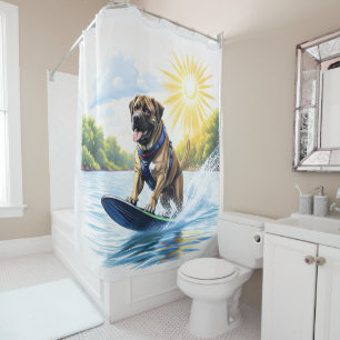 Rideaux De Douche Mastiff bouffon sur un lac