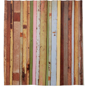 Rideaux De Douche Matériau en bois : Texture Vintage de papier peint