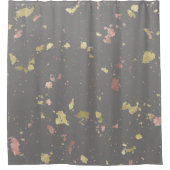 Rideaux De Douche Matte Gold et Rose Gold Flakes Warm Dark Grey (Devant)