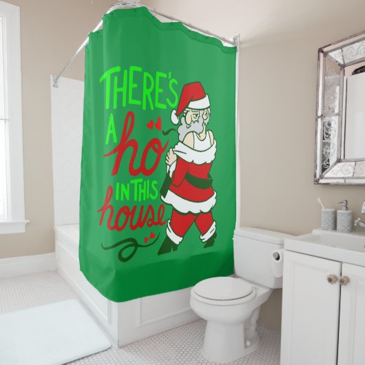 Rideaux De Douche mauvais Noël santa claus ho maison (En situation)
