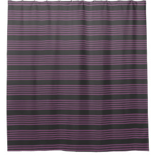 Rideaux De Douche Mauve violet et charbon de bois cinq bandes motif