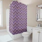 Rideaux De Douche Mauve zigzag stripes (En situation)