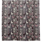 Rideaux De Douche MCM Oiseaux Poulets Canards Roses Noirs Gris Blanc (Devant)