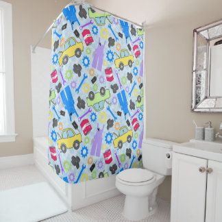 Rideaux De Douche Mécanique à thème Motif bleu