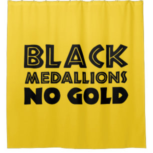 RIDEAUX DE DOUCHE MÉDALLIONS NOIRES PAS D'OR