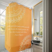 Rideaux De Douche Méditation Yoga Professeur Orange Gold Mandala Cit