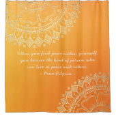 Rideaux De Douche Méditation Yoga Professeur Orange Gold Mandala Cit (Devant)
