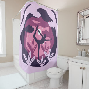 Rideaux De Douche Méditation Yoga Zen Purple Namaste