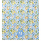 Rideaux De Douche Mediterranean Blue Tile Limoncello Monogram Name (Devant)