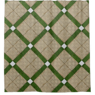 Rideaux De Douche Méditerranéen diagonal en céramique de tuiles e