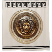 Rideaux De Douche Medusa d'or / Gorgon Grec Clé Beige et Noir (Devant)