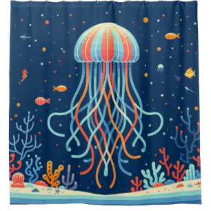 Rideaux De Douche méduse marine/plage/côtière