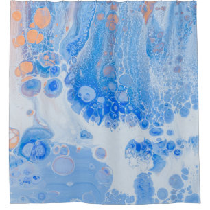 Rideaux De Douche Méduse orange et blanche dans l'eau