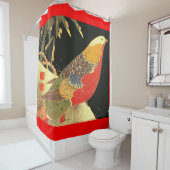 Rideaux De Douche Meiji bird print (En situation)