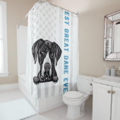 Rideaux De Douche Meilleur Dane jamais American Fun Drapeau Chien ca (En situation)