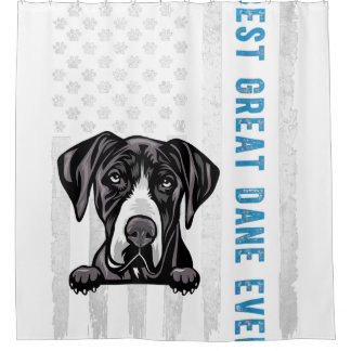 Rideaux De Douche Meilleur Dane jamais American Fun Drapeau Chien ca