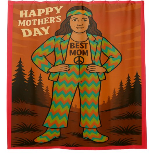 Rideaux De Douche Meilleure maman Hippie (Devant)