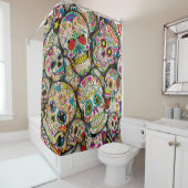 Rideaux De Douche Meilleure vente Motif crâne sucre (En situation)