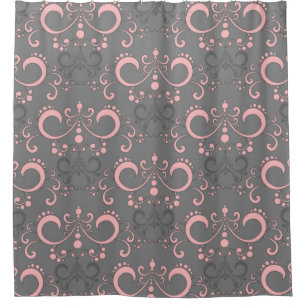 Rideaux De Douche Mélange et correspondance rose et gris