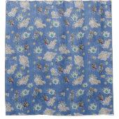 Rideaux De Douche Mélange exotique Plumes d'oiseaux bleus Imprimer (Devant)