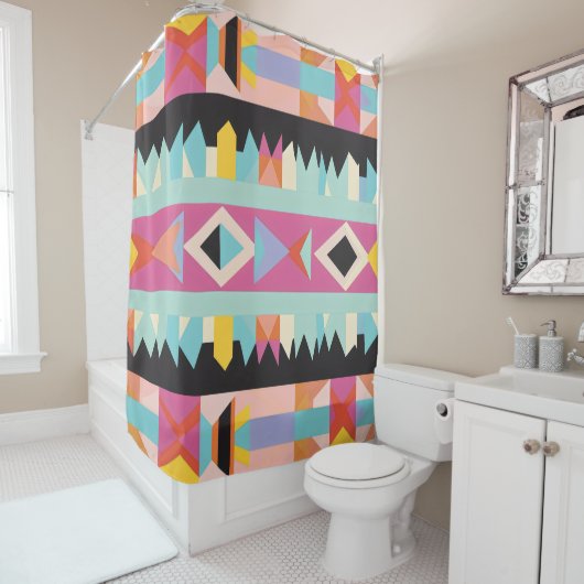 Rideaux De Douche Mélange Motif couleur (En situation)