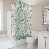 Rideaux De Douche Mélange Turquoise Et Cuivre (En situation)