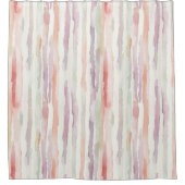 Rideaux De Douche Melon Lavande Rose Rayures Blanches (Devant)