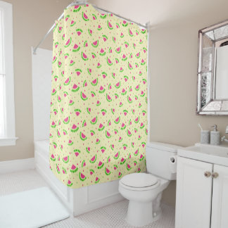 Rideaux De Douche Melon Party Vibrant Vert clair pastèque rose