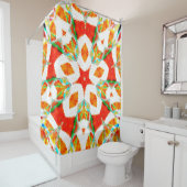 Rideaux De Douche Melting colorful symmetrical pattern, ceramic tile (En situation)
