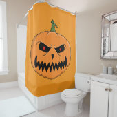 Rideaux De Douche Menacer Jack O'Lantern Halloween (En situation)