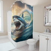 Rideaux De Douche Menacer le requin (En situation)