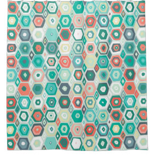 Rideaux De Douche menthe de corail de diamant hexa