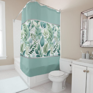 Rideaux De Douche Menthe verte et argent rafraîchissants