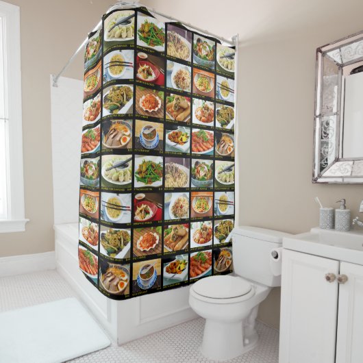 Rideaux De Douche Menu Photo du restaurant chinois Takeout (En situation)