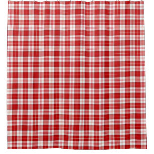 Rideaux De Douche Menzies tartan rouge blanc plaid