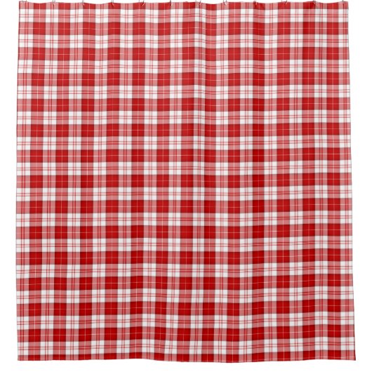 Rideaux De Douche Menzies tartan rouge blanc plaid (Devant)