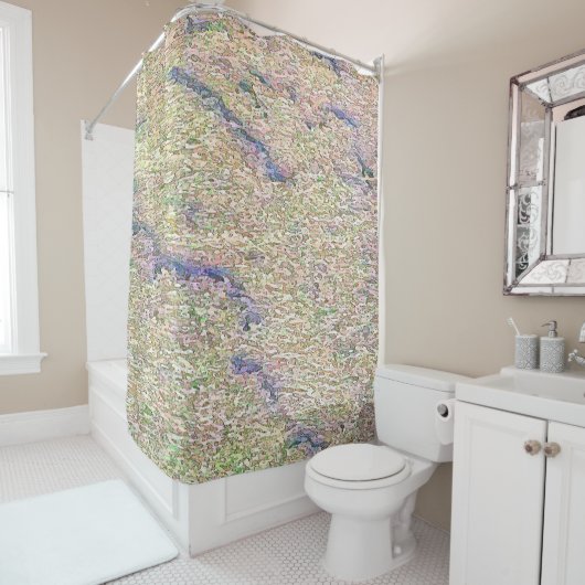 Rideaux De Douche Mer de Stuc Vert (En situation)