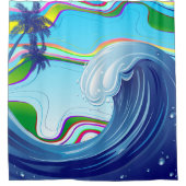 Rideaux De Douche Mer Océan Grande Vague Eau (Devant)