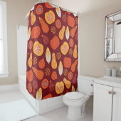 Rideaux De Douche Merci Citrouille Brown Motif sans Seamless. (En situation)