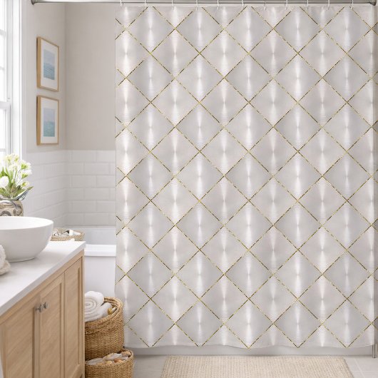 Rideaux De Douche Mère blanche de perle avec or