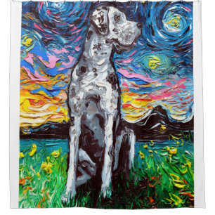 Rideaux De Douche Merle Great Dane Starry Night Impressionniste Chie