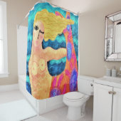 Rideaux De Douche Mermaid à l'art Abstrait de Red Tail (En situation)