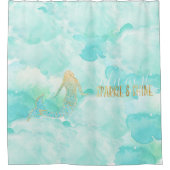 Rideaux De Douche Mermaid Aqua Gold Sparkle (Devant)