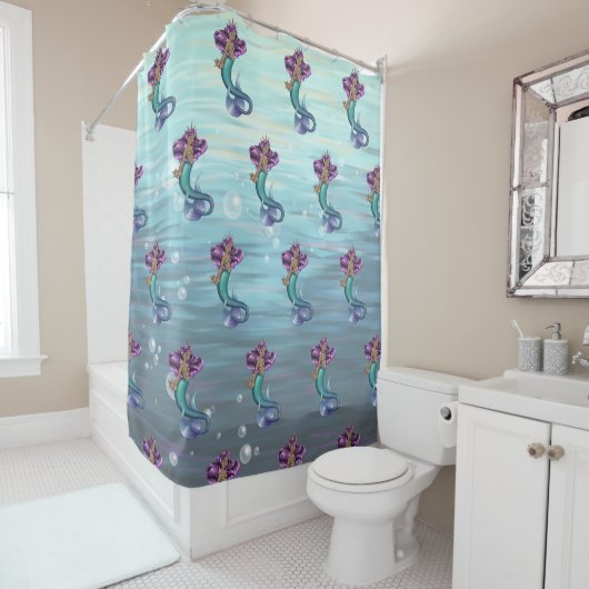 Rideaux De Douche Mermaid Iole (En situation)