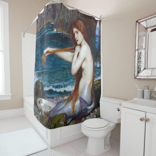 Rideaux De Douche Mermaid, John William Waterhouse (En situation)