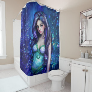 Rideaux De Douche Mermaid Sea Goddess Nymphe Siren Art sous-marin