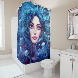 Rideaux De Douche Mermaid Sea Goddess Nymphe Siren Art sous-marin