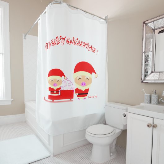 Rideaux De Douche Merry christmas (En situation)