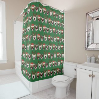 Rideaux De Douche Merry Woofmas Têtes de Noël